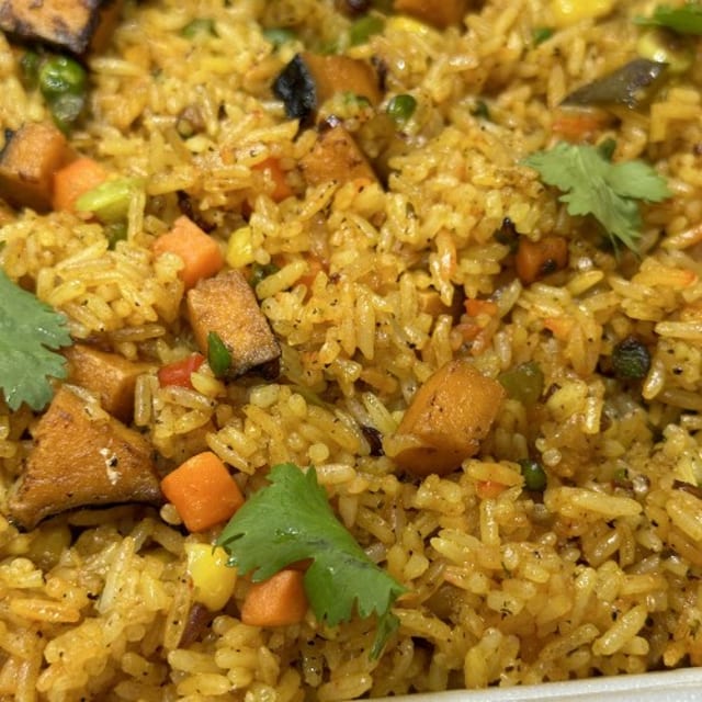 Vegan Lobster Fried Rice.