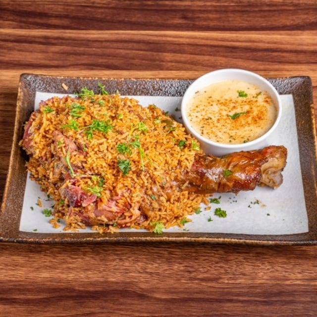 Stuffed Turkey Legs Plate.